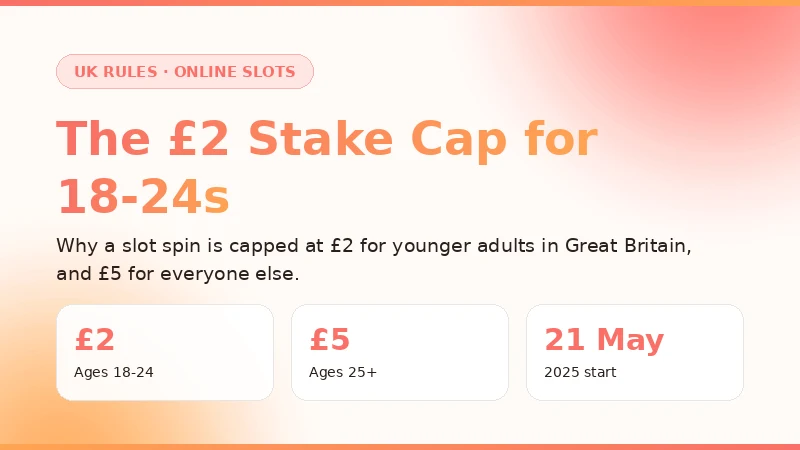 Luck Casino £2 online slot stake limit for players aged 18 to 24 in Great Britain